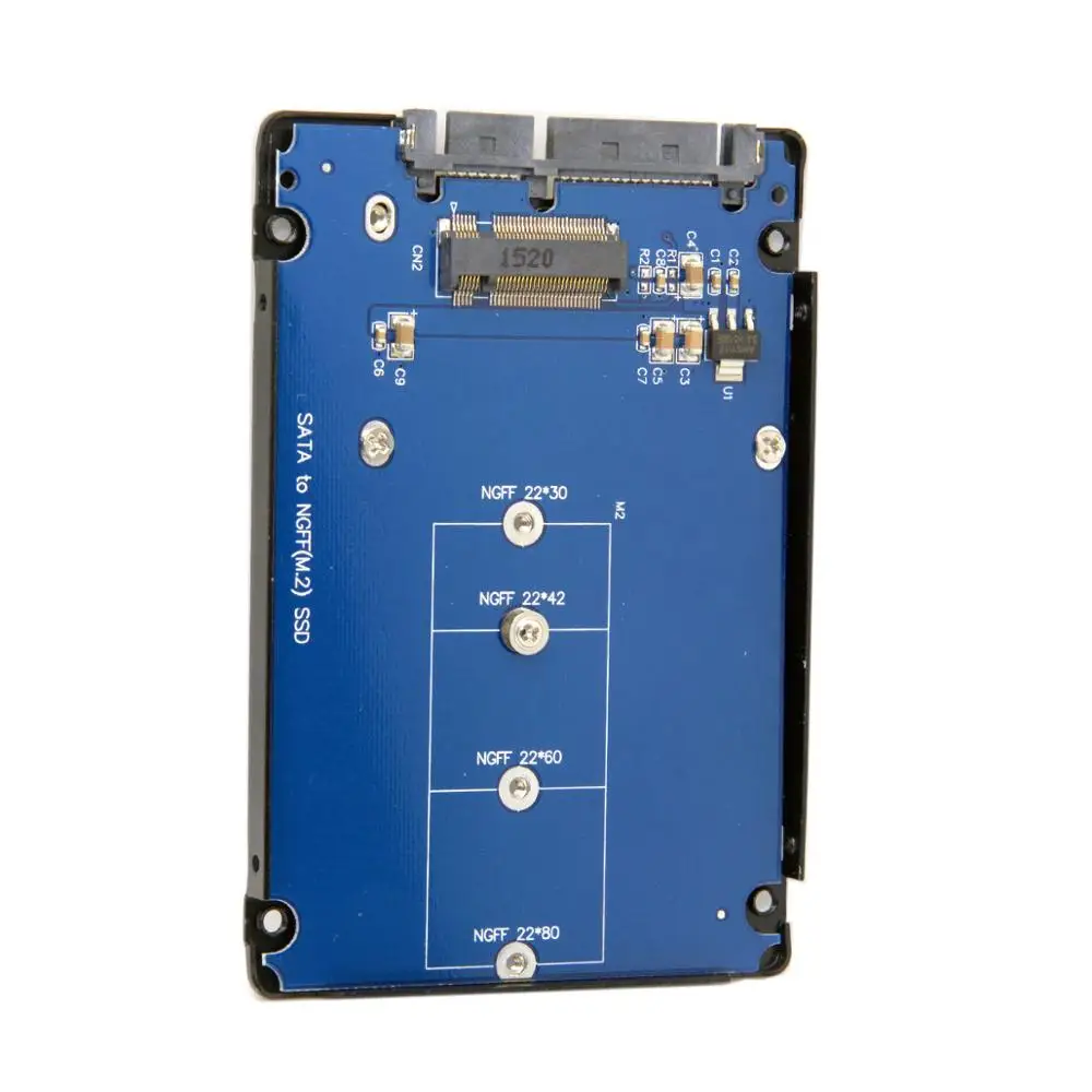 Фото Переходник для карты CY Xiwai B + M Key Socket 2 M.2 NGFF (SATA) SSD к адаптеру 2,5 SATA с черным №4