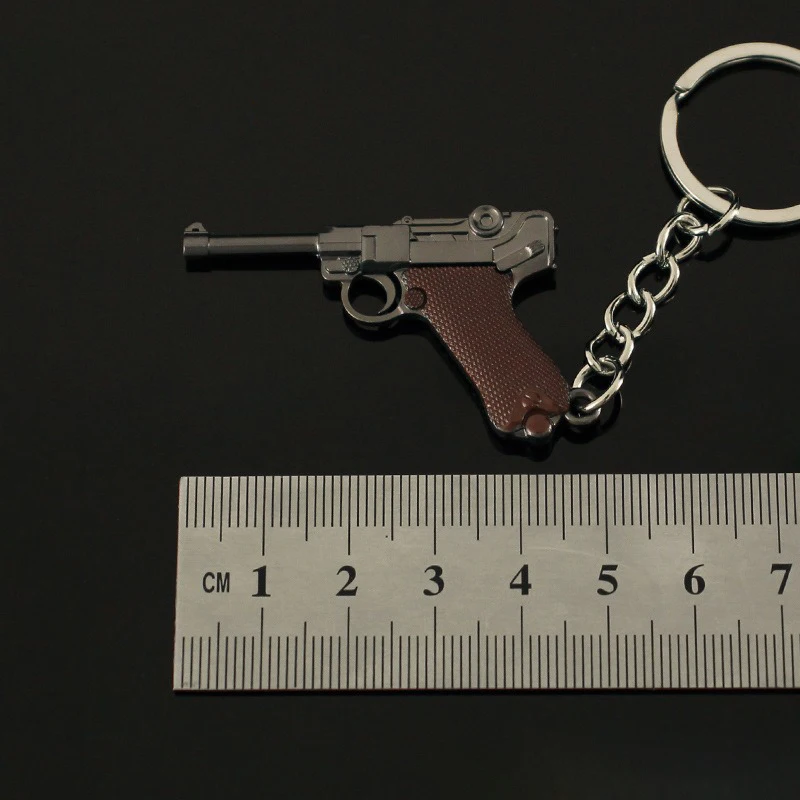 Фото Сплав Mini Luger P08 Модель пистолета Металлический брелок Подвеска 5 см Ювелирные изделия для Pubg Peace Elite Escape From Tarkov USEC BEAR №3