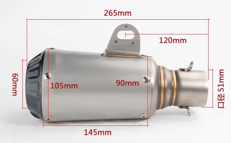 Фото Глушитель выхлопной трубы мотоцикла Ak 51 мм для R3 R6 R15 Mt07 Zx10R Fz1 Z400 Z900 Z1000 Gsxr1000 Zx6R Pcx 125 Cbr1000 Rc390 №3