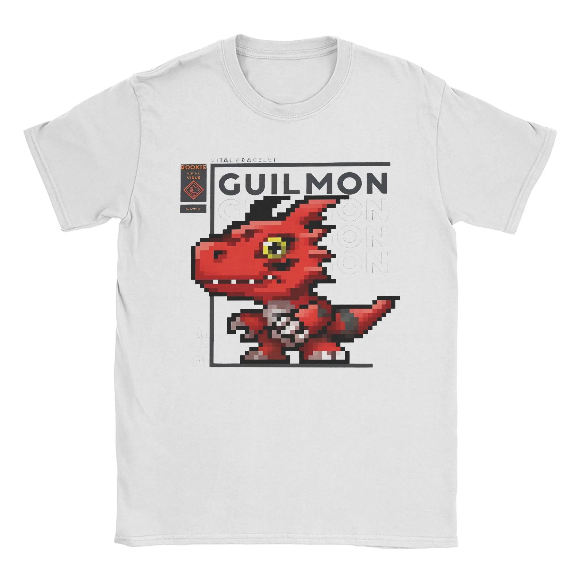 Мужская футболка Digimon Vb Guilmon из 100% хлопка, футболка Harajuku с круглым вырезом и коротким рукавом