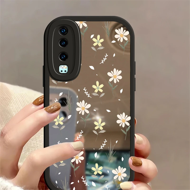 Фото INS Стильный зеркальный чехол с цветочным принтом для OPPO Realme X2 XT X U1 GT Neo 2, противоударный мягкий силиконовый защитный чехол с цветочным принтом №3