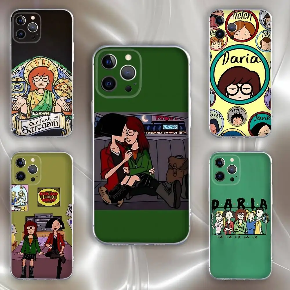 Чехол для телефона Sitcom Cartoon D-Daria для iPhone 16,15,14,13,12,11 Pro, Max, Plus, X, XS, XR, SE, мини-прозрачный силиконовый мягкий чехол
