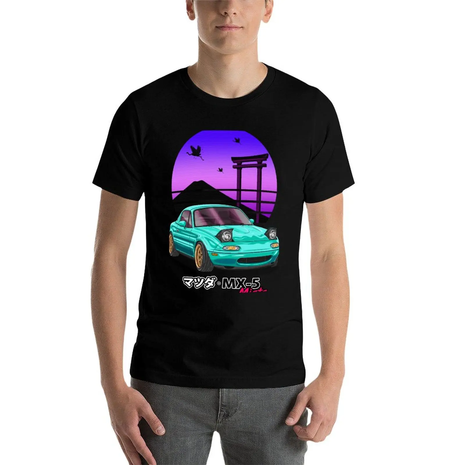 Фото Nippon JDM Green MX5 Miata футболка с графикой быстросохнущая мужская одежда №4