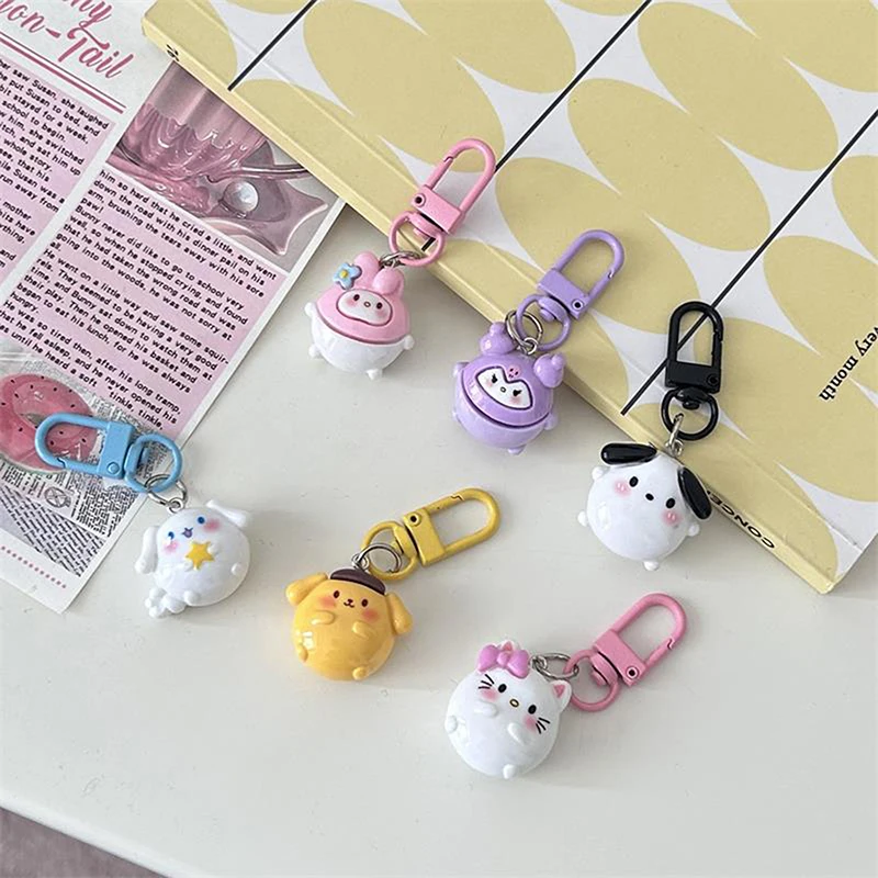 Мультяшная кукла Sanrio, очаровательная милая кукла Hello Kitty Kuromi Melody, брелок с подвеской, сумка, украшения, девчачье сердце, аксессуары, подарок