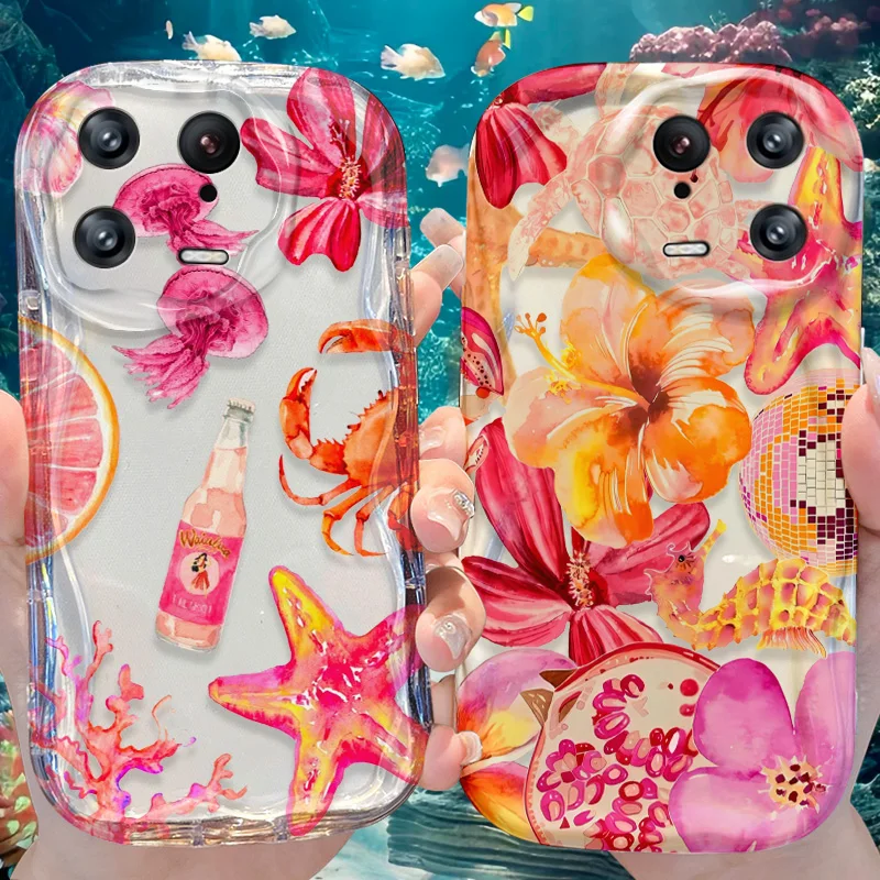 Чехол Seabed Wave для Xiaomi Mi 15 14 Ultra 14T 13 Lite 12 Pro 12S 12X 11i 5G POCO X7 X6 X5 X4 GT X3 NFC F6 F5 F3 M6 Plus Cover