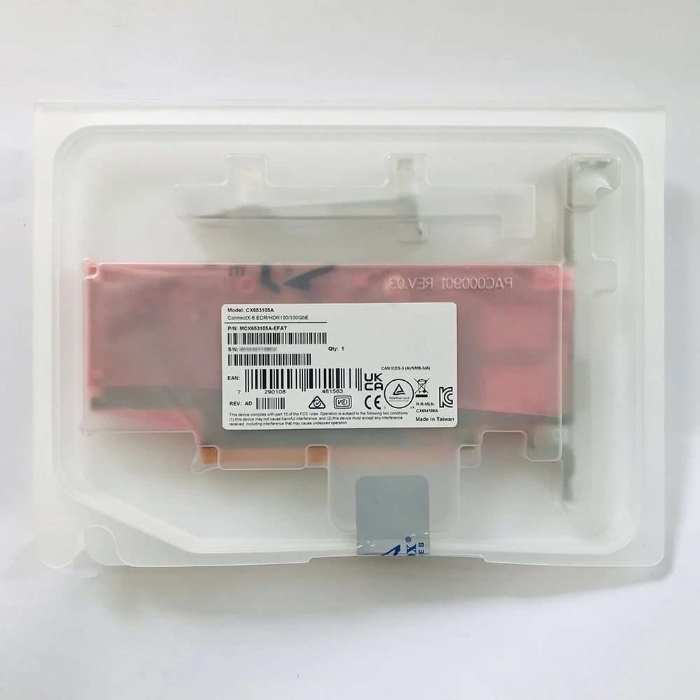 Новый NIC CX 653105 MCX 653105 A-EFAT ConnectX-6 EDR IB/HDR100/100GbE Однопортовая сетевая карта работает отлично, быстрая доставка