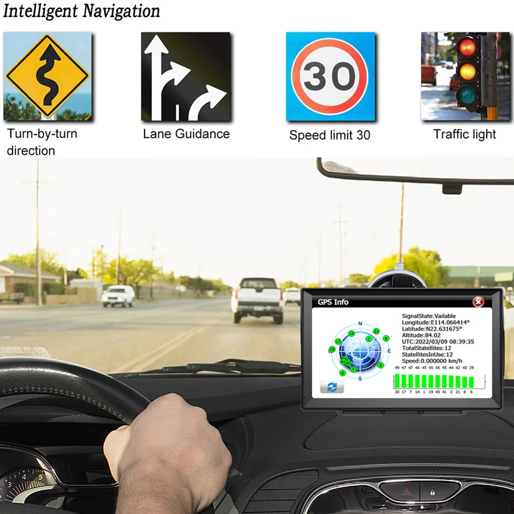 9-дюймовый грузовой GPS с автономными картами для голосовой навигации в Европе и Великобритании для автомобилей и грузовиков Функция FM (art.: 3920c994309b2) - 3920c994309b2