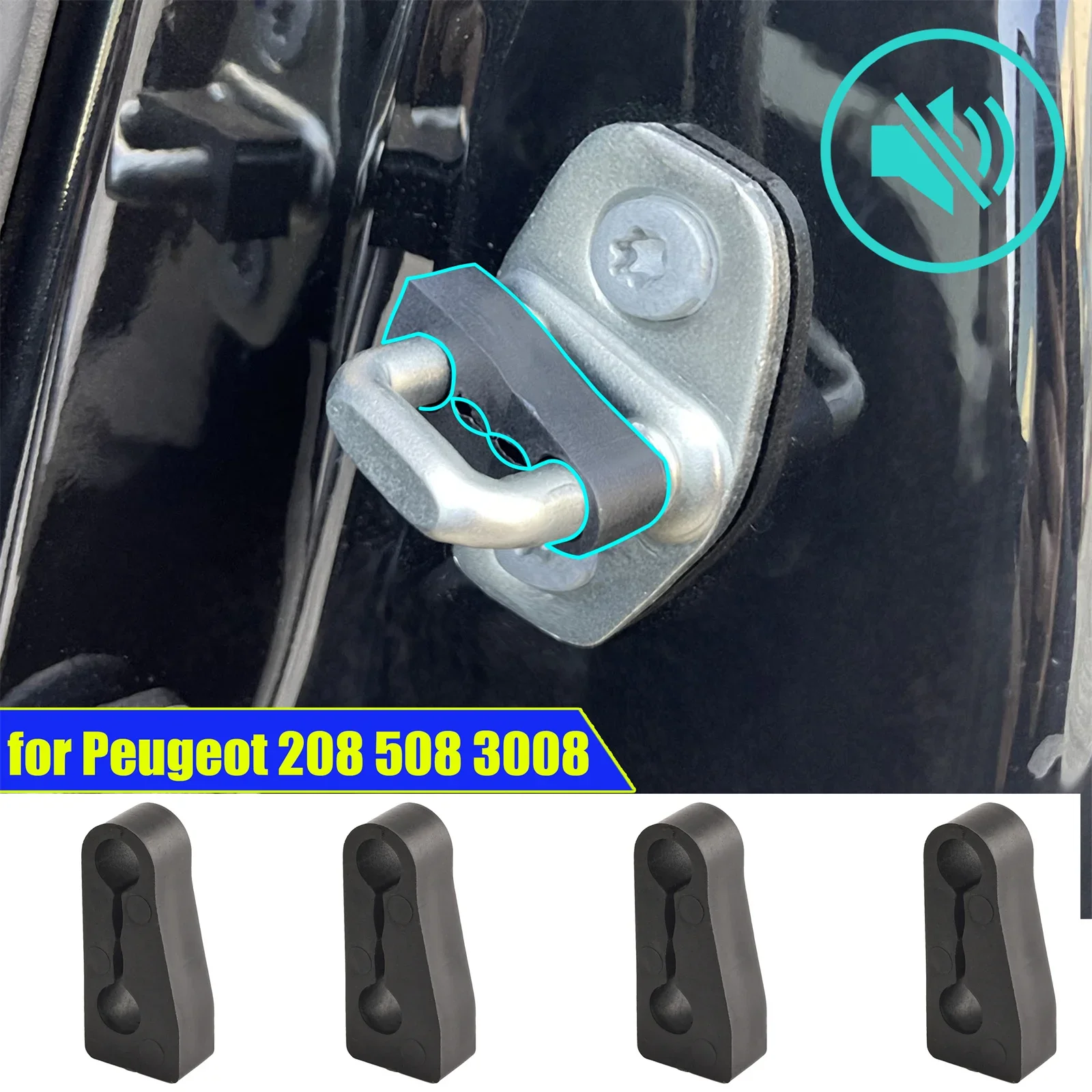 Буферный демпфер дверного замка Loki J для Peugeot 208 308 508 2008 3008 5008 Partner Изоляция Глухие существа Шумоуплотнение Стопор Deade