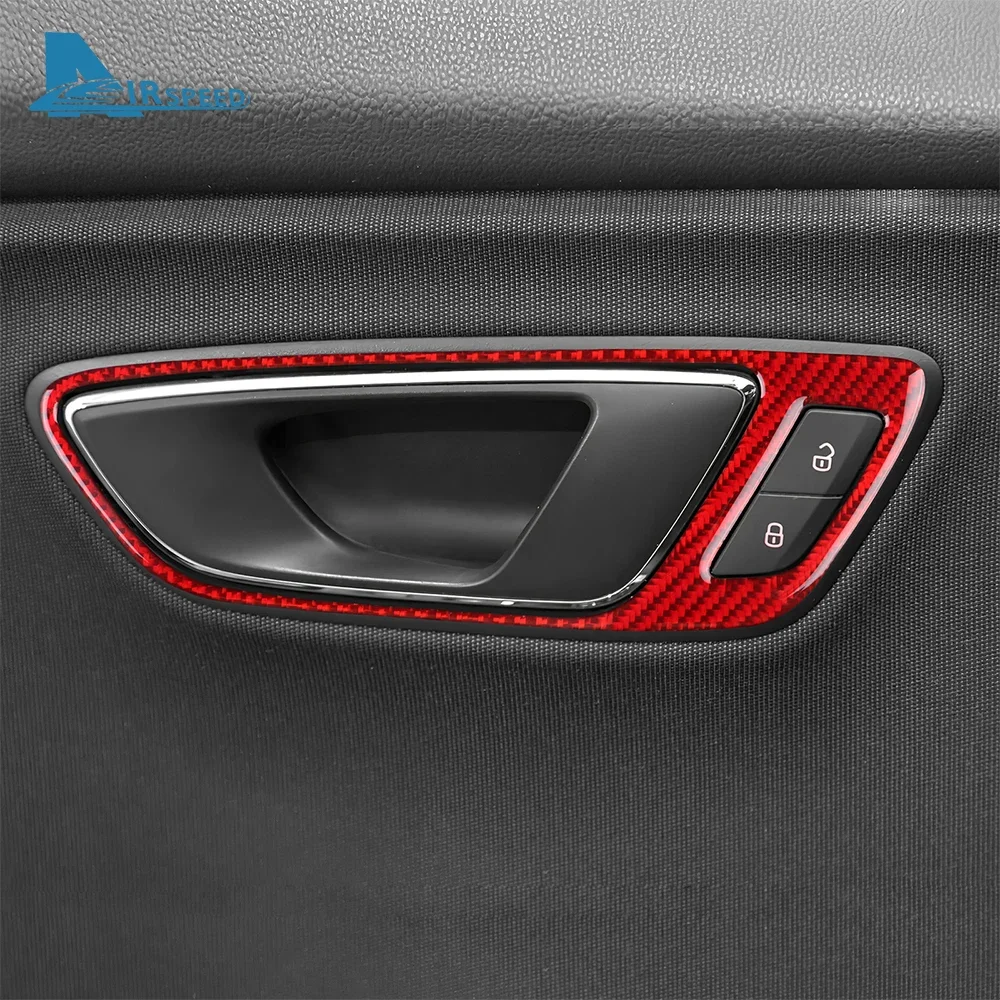 Фото Настоящая мягкая наклейка из углеродного волокна для Seat Leon MK3 2013 2014 2015 LHD RHD дверная ручка автомобиля, рамка, отделка панели, аксессуары для интерьера №4