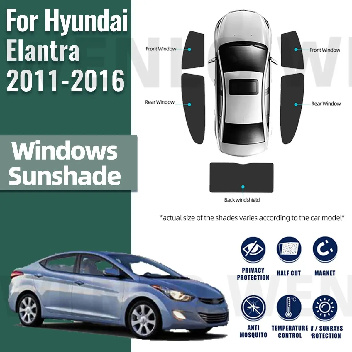 Для Hyundai Elantra Avante 2011-2016 I35 Магнитный автомобильный солнцезащитный козырек по индивидуальному заказу, занавеска на боковое окно, солнцезащитный козырек, переднее лобовое стекло