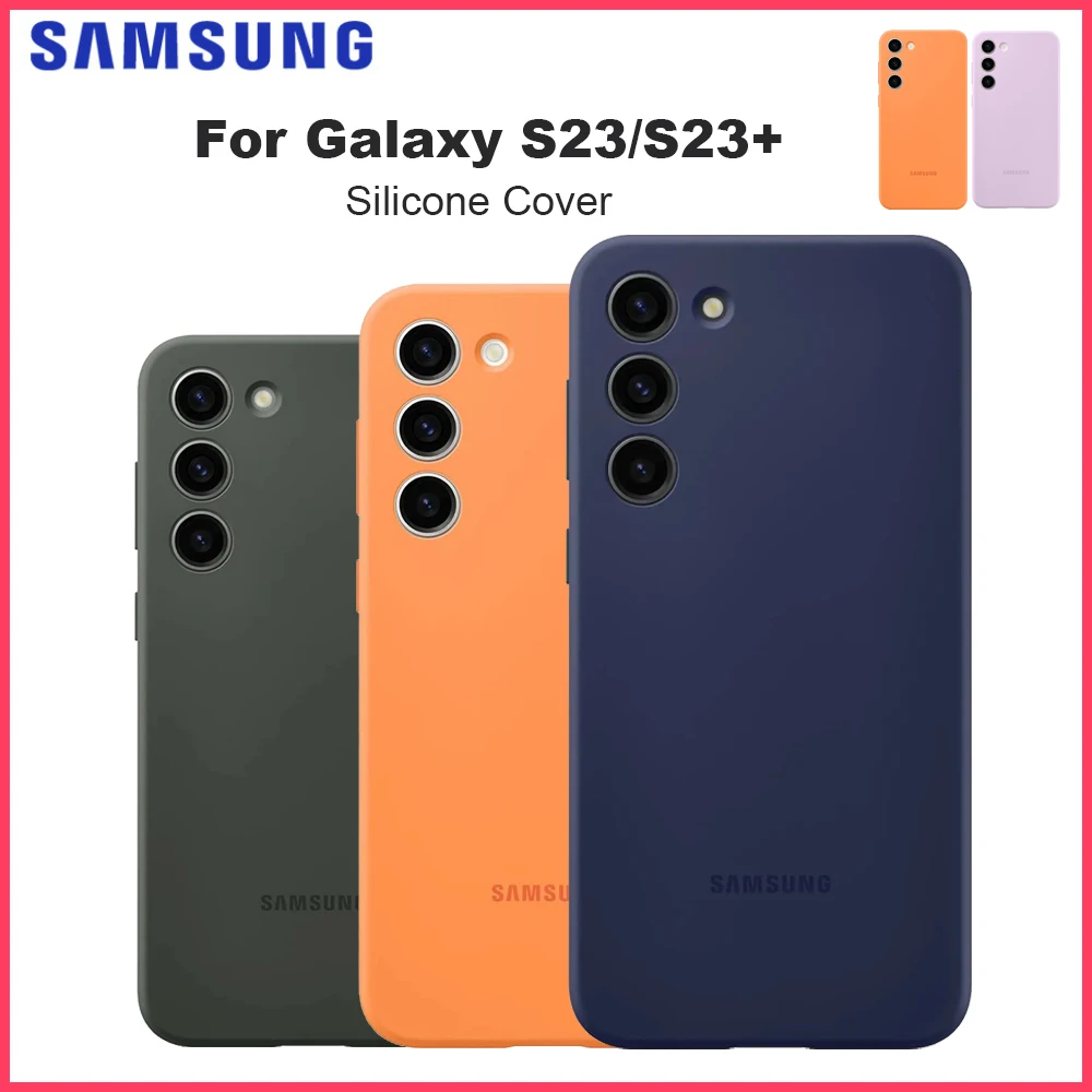 Оригинальный силиконовый чехол, защитный чехол для Samsung Galaxy S23 S23 + S23 Plus, модные чехлы для телефона, чехол из искусственного силикона