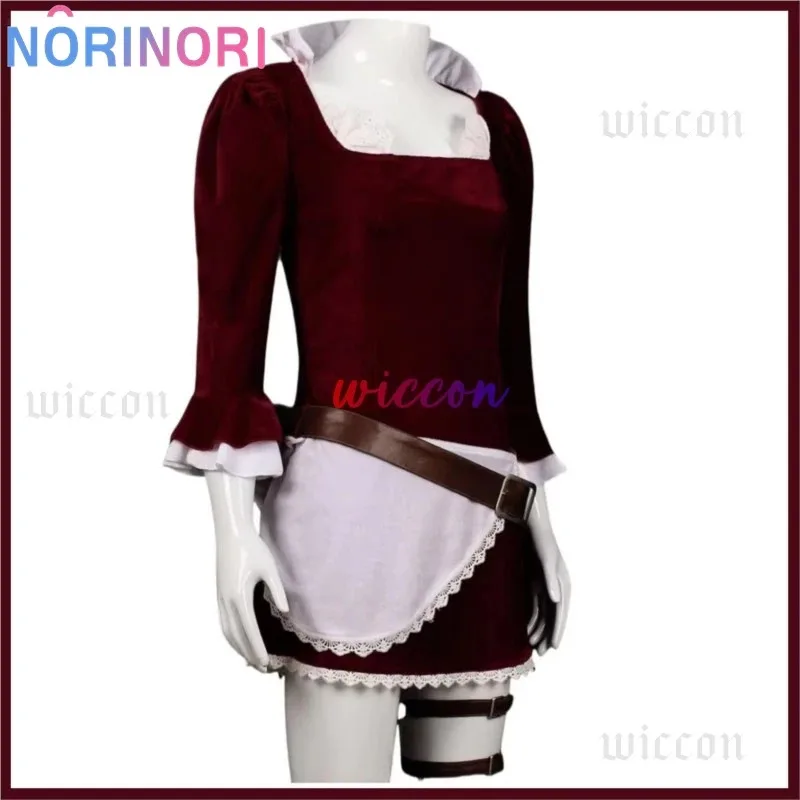 25COSAnime Baby-5 Maid Killer Косплей Костюм Buki Buki No Mi Wine Red Maid Dress Юбка Лолиты Женский Сексуальный Карнавальный Рождественский Костюм