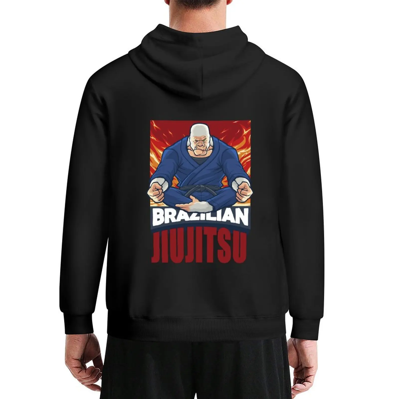 Gorilla in Jiu Jitsu Gi, униформа BJJ, толстовка с капюшоном, мужская одежда, одежда в корейском стиле, эстетичная одежда, мужская одежда, японская толстовка