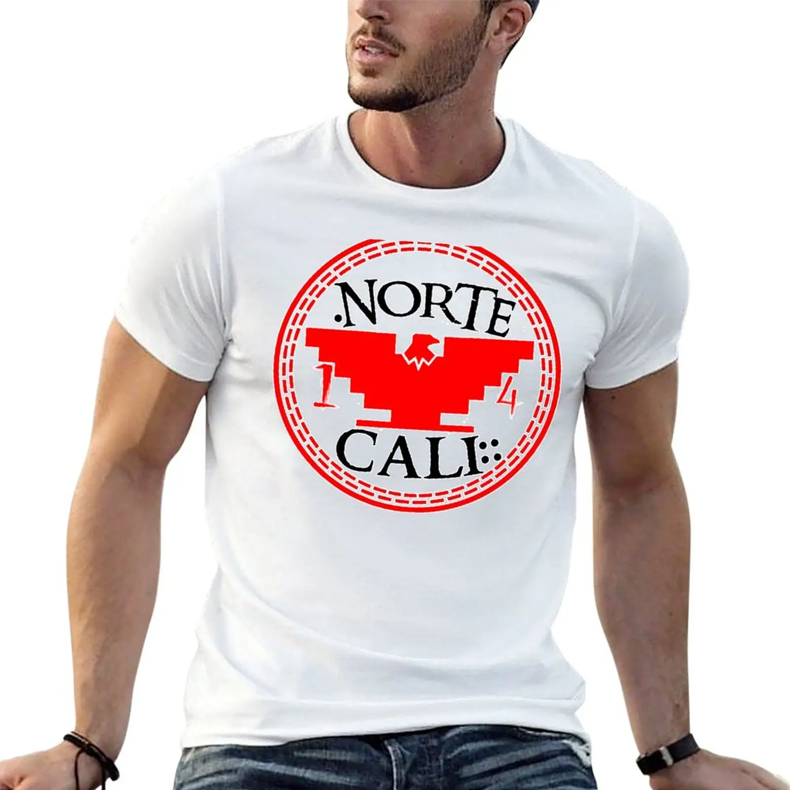 Новый дизайн «norte Cali (All Starz)»! Мужская хлопковая футболка с рисунком, большого размера