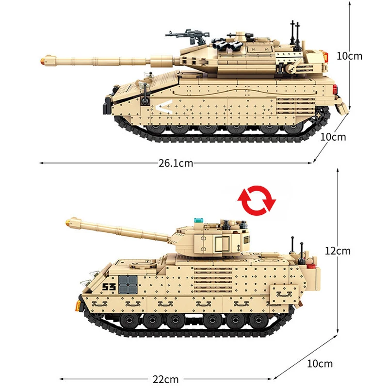 Военная модель Второй мировой войны, 2 в 1, основной боевой танк Merkava M2, пехота, Боевая мощность, строительные блоки, игрушки, подарки (art.: 3920bf59fe4a3) - 3920bf59fe4a3