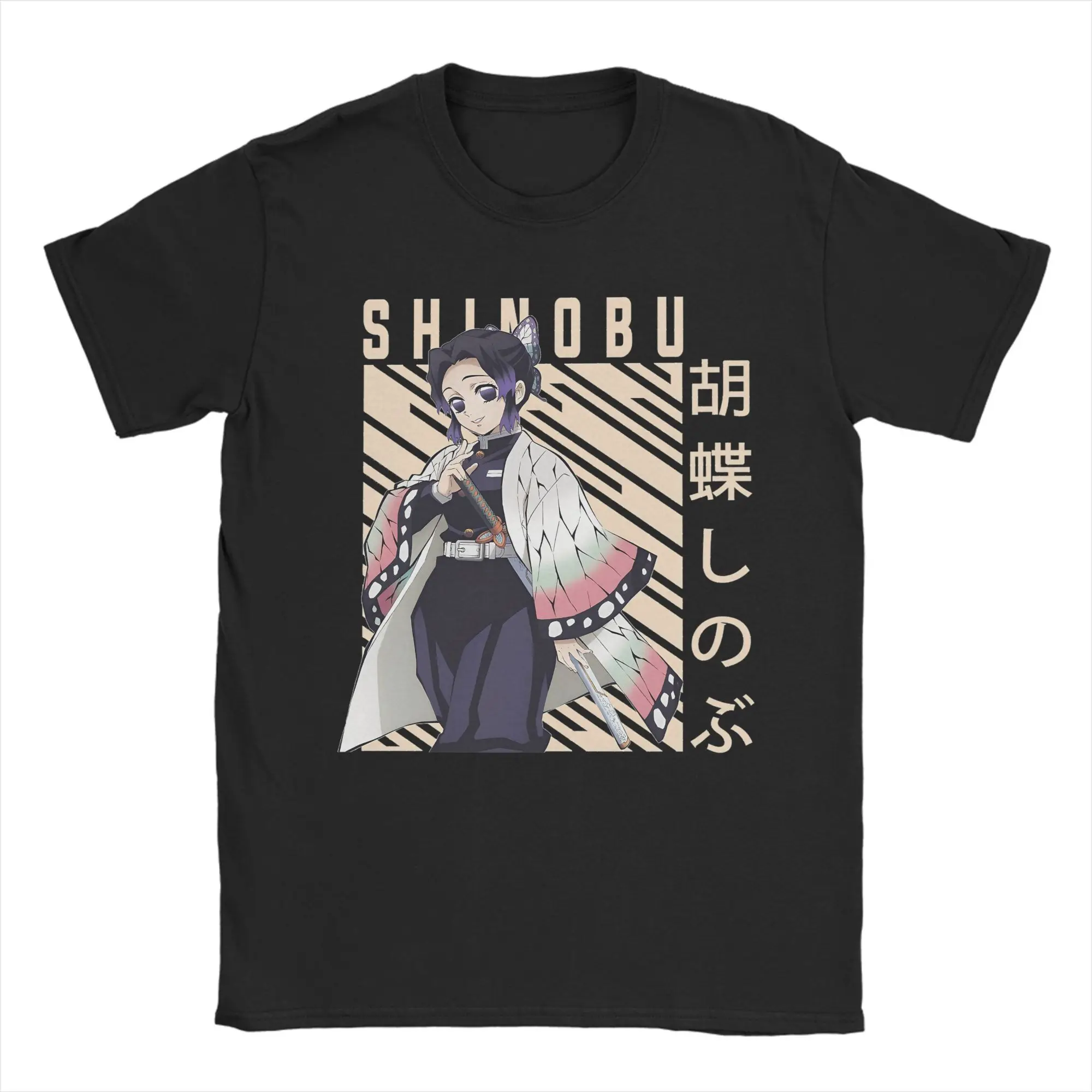 Men Women T Shirt Demon Slayer Shinobu Kocho Anime T-Shirts Trending Summer Tees Streetwear Cotton Clothing Birthday Gift
