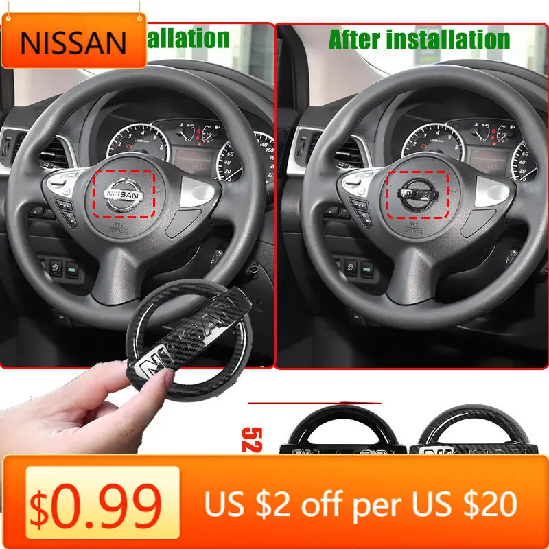 Популярное украшение с логотипом на руль автомобиля 2025 года, эмблема для Nissan DAYZ Livina Roox Sentra Altima Cube Micra Note Skyline Versa Kicks