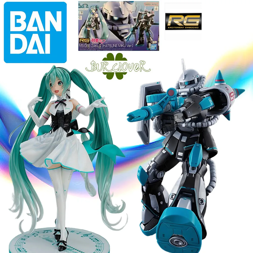 В наличии Bandai GUNDAM RG 1/144 MS-06S ZAKU [HATSUNE MIKU Ver.] Аниме Фигурка Сборка Модель Игрушки подарок Коллекционная Модель