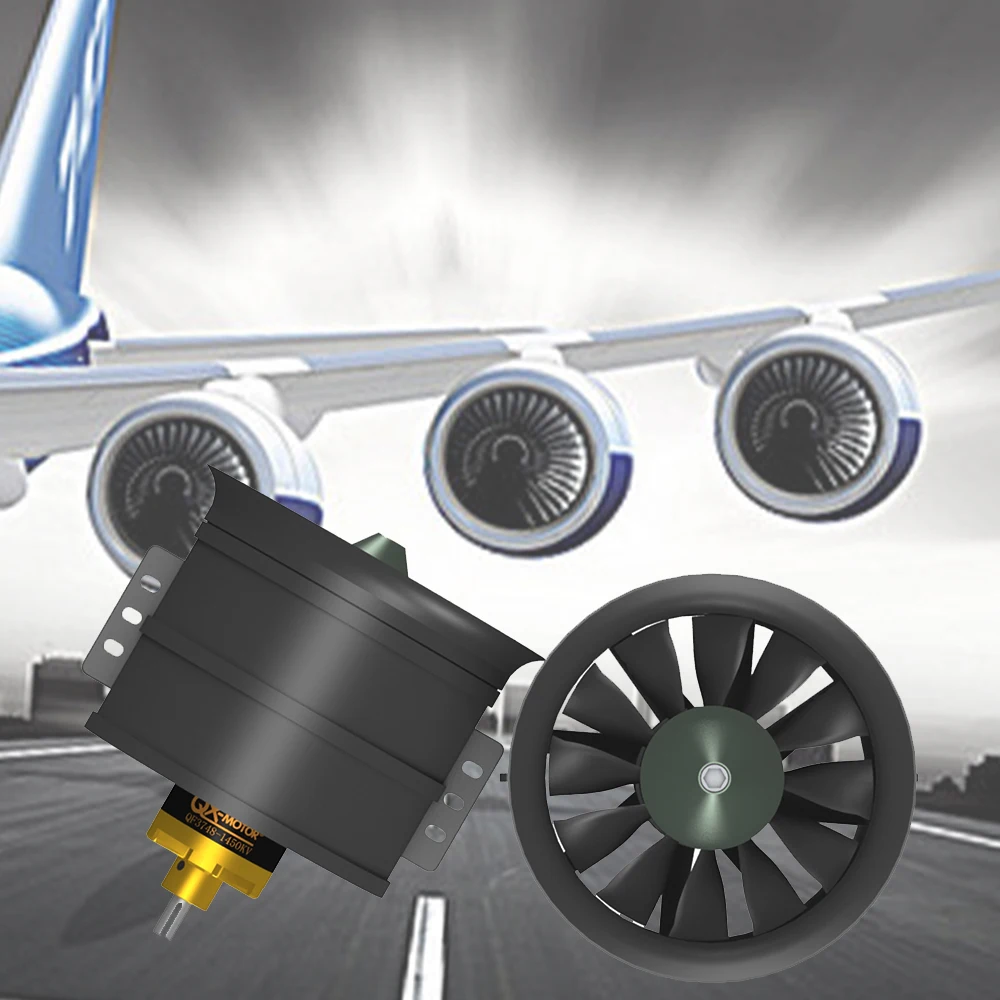 QX-MOTOR 90 мм EDF Канальный вентилятор, обновленный комплект, 12 лопастей, 1200 кВ1000 кВ1450 кВ1550 кВ QF37483758, двигатель 6S12S ESC RC Jet Parts CWCCW (art.: 3920d1a1db703) - 3920d1a1db703