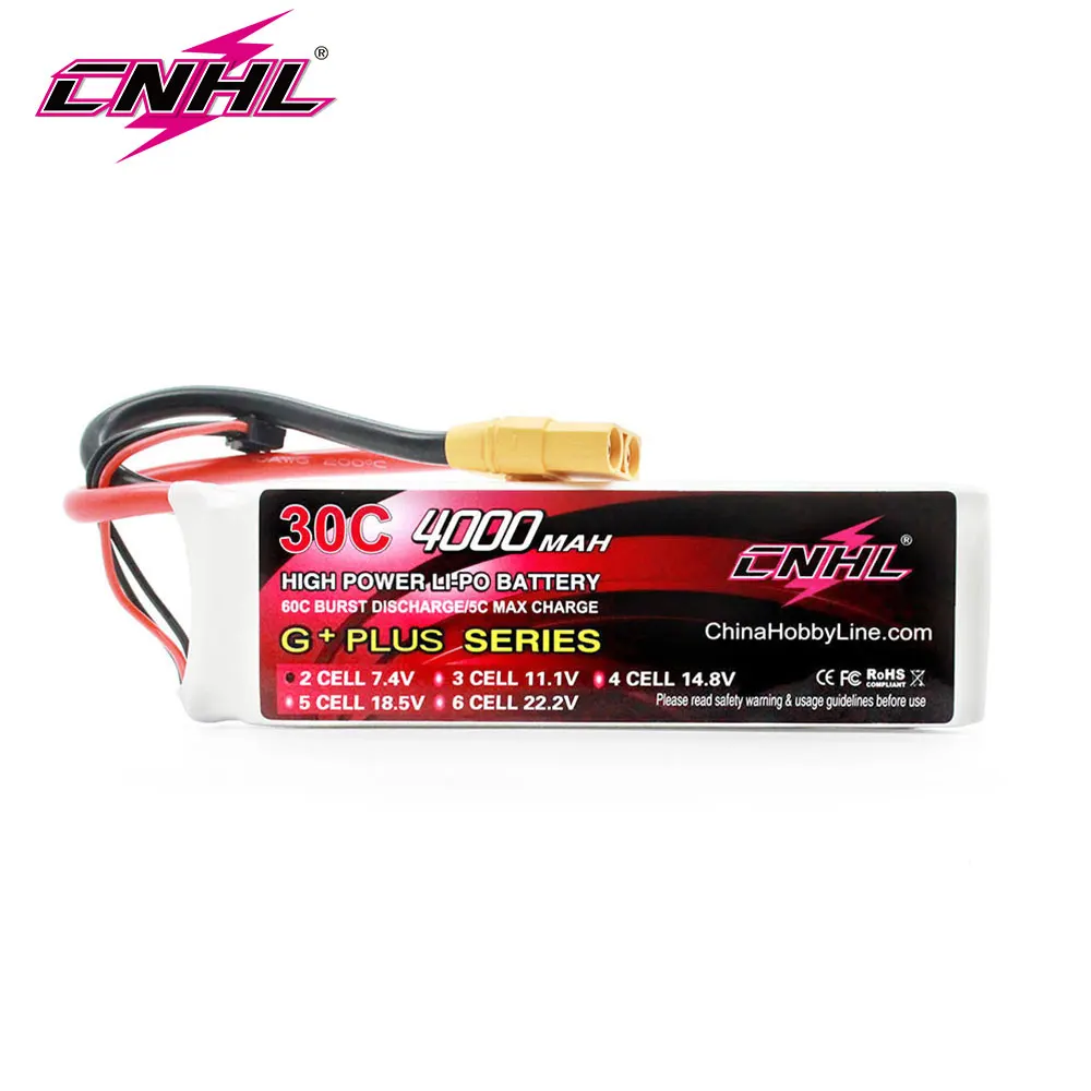 CNHL Lipo 7,4 в 2S аккумулятор 4000 мАч 30C с разъемом XT90 для самолета вертолета квадрокоптера Радиоуправляемый автомобиль Лодка Дрон Speedrun грузовик Truggy