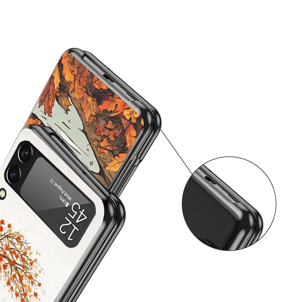 Фото Чехол для телефона Pumpkin Happy Fall Autumn для Samsung Z Flip 6 5 4 3 Galaxy ZFlip6 5G Flip5 Flip4, черный жесткий защитный чехол для камеры №4