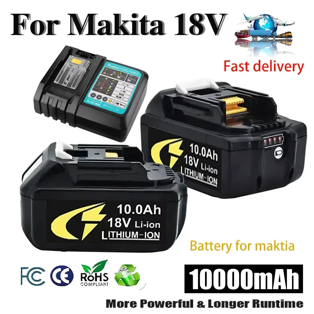 Оригинальная литий-ионная аккумуляторная батарея Makita 18 В 10 Ач, сменная батарея для электрической дрели BL1830 BL1860 BL1850, аккумуляторы для инструментов