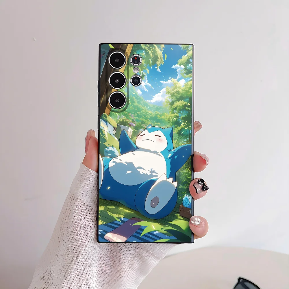 Фото Чехол для телефона с рисунком Snorlax ART для Samsung Galaxy S25 S24 S22 S23 Ultra S21 S20 Plus 5G, матовый нескользящий чехол с полным покрытием №2