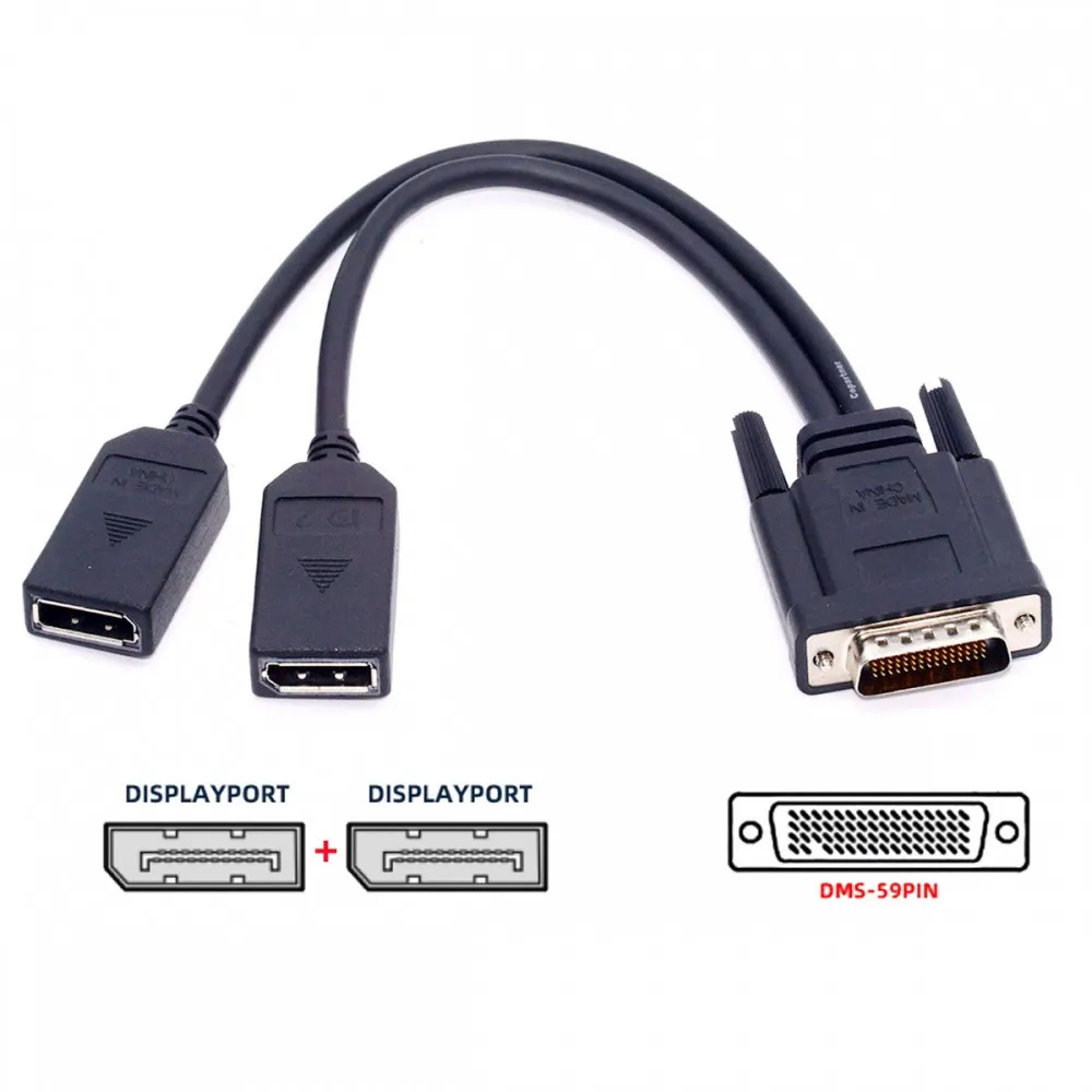 DMS 59-контактный разъем «папа» на 2 Displayport, совместимый «мама», удлинительный кабель-адаптер для видеокарты настольного компьютера