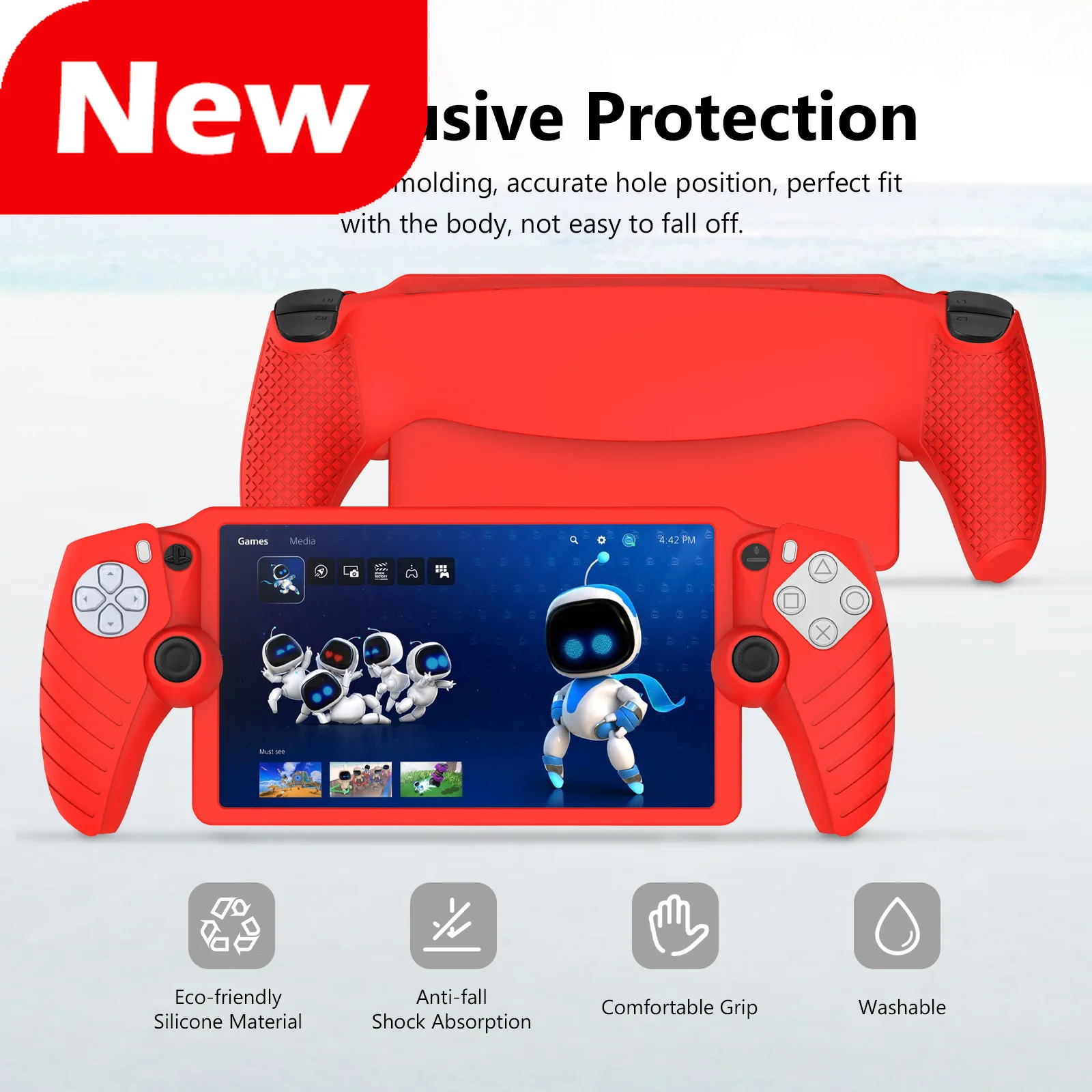 Нескользящий силиконовый чехол с полным покрытием для PlayStation Portal, пульт дистанционного плеер, консольный контроллер, аксессуары для игр, игровые аксессуары