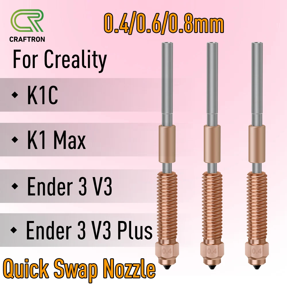 Новое обновленное сопло для Creality K1C K1 Max, универсальные медные титановые сопла, высокоскоростная печать для деталей 3D-принтера Ender 3 V3