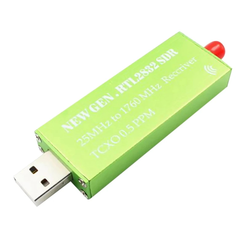 USB-адаптер RTL-SDR RTL2832U + R820T2 + 1Ppm TCXO, ТВ-тюнер, приемник-зеленый