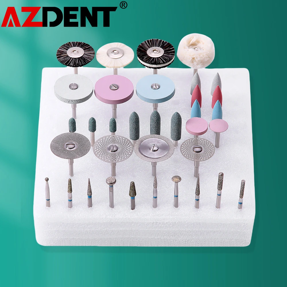 Набор для полировки зубов Azdent Dental Lab, керамический фарфор, стоматологический инструмент для шлифовки, стоматология, полировщик, лабораторные инструменты