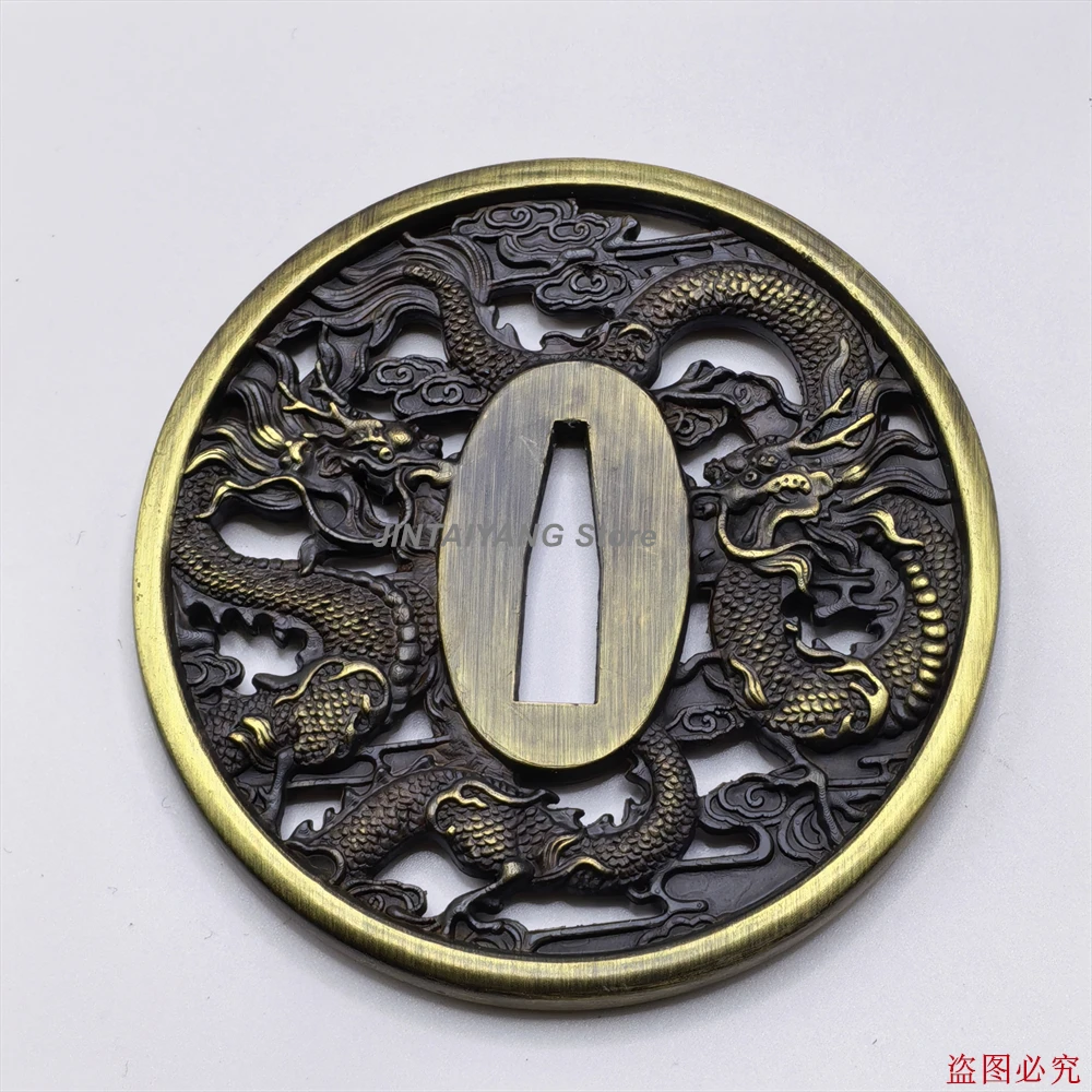 Красивые резные аксессуары для защиты дракона Tsuba из сплава для японского меча, фитинги для защиты самурая