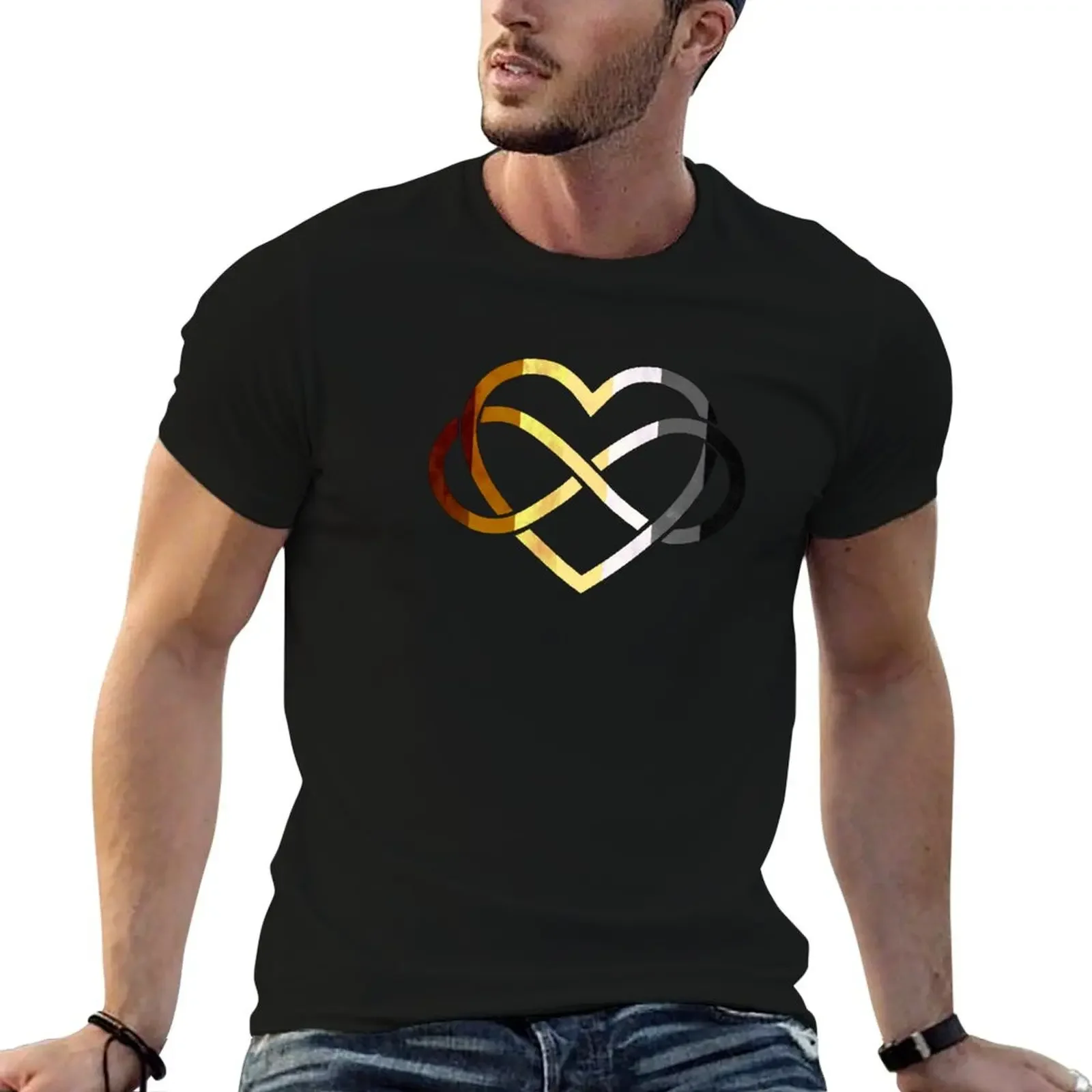 Футболка Polyamory Heart-Bear Pride с рисунком, одежда в стиле аниме, хлопковые футболки с рисунком, новое издание, мужские рубашки в стиле аниме