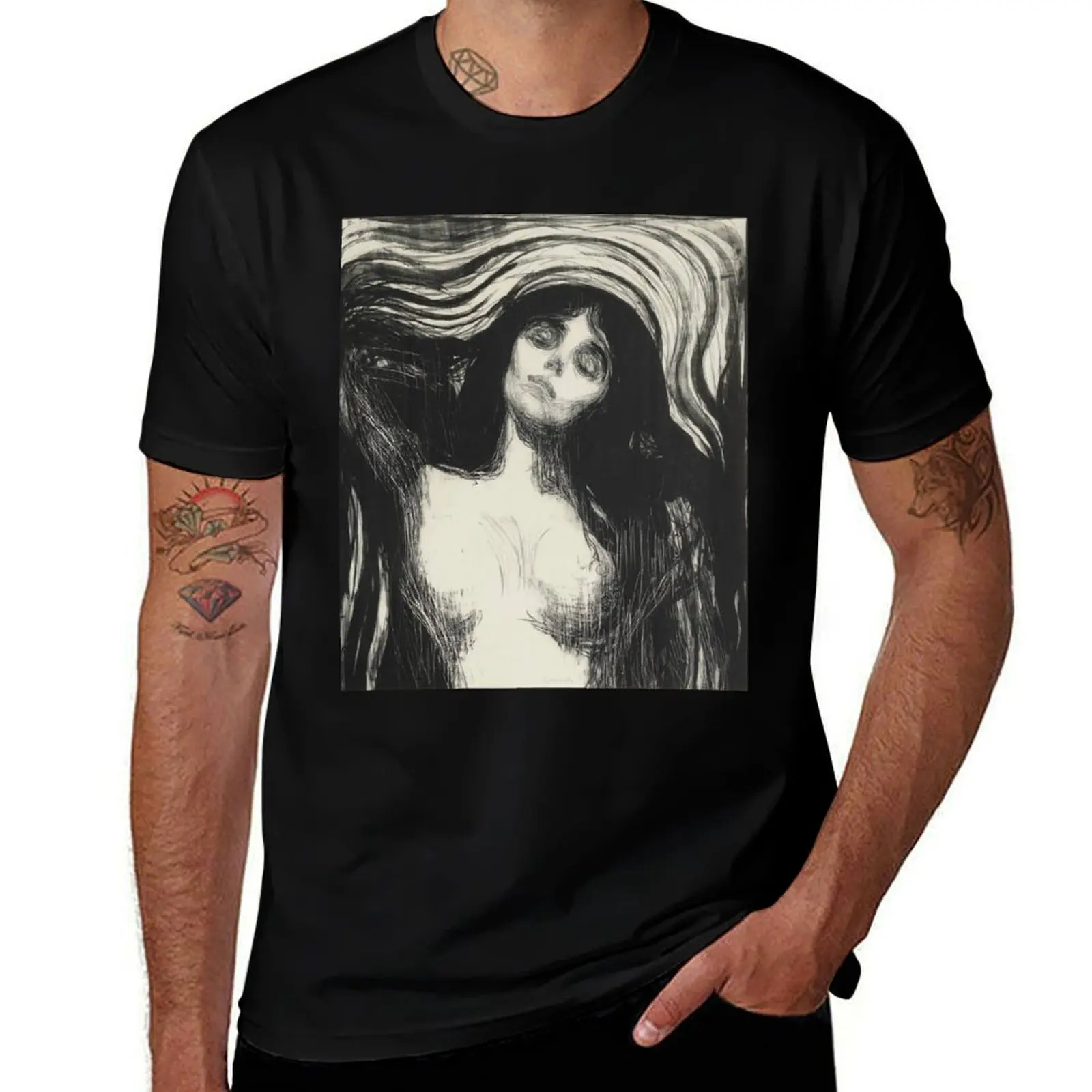 Футболка Madonna Edvard Munch, дизайнерская хлопковая футболка, футболка из 100% хлопка