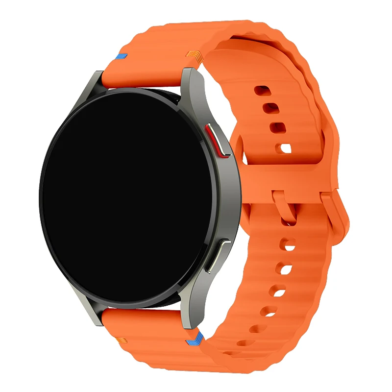 Фото Силиконовый ремешок для часов с волнистой строчкой 20 мм для Garmin Approach S50, быстросъемный ремешок, мягкий прочный спортивный браслет для мужчин и женщин №3