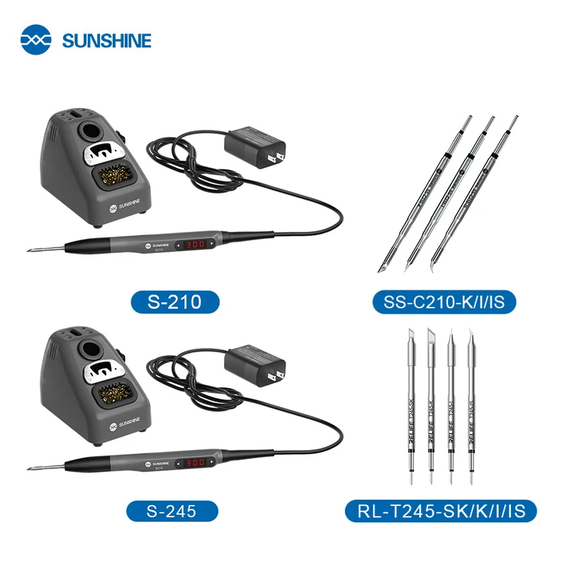 Портативный паяльник SUNSHINE S210 S245 высокой мощности, 110 Вт, регулируемый, универсальный для JBC 210 245 T245, наконечники паяльника C210