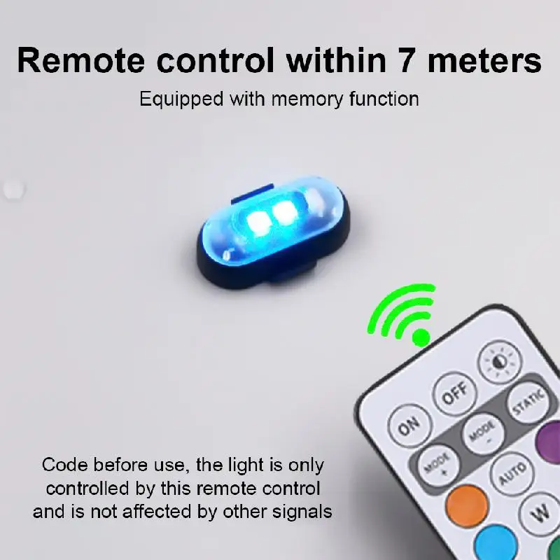 4PCS Wireless LED Strobe Lights With Remote Control USB Charing Waterproof Anti-Collision Led Emergency Warning Lights For Car (art.: 3920ca8399baf) - 3920ca8399baf