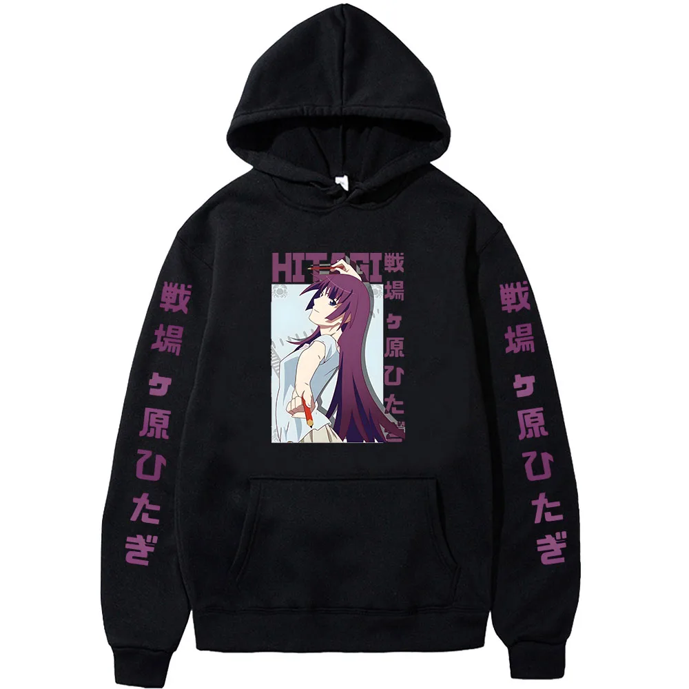 Худи Owarimonogatari Hitagi senjougahamра с рисунком аниме, милые комиксные толстовки с мангой, Мужская/женская одежда, уличная одежда