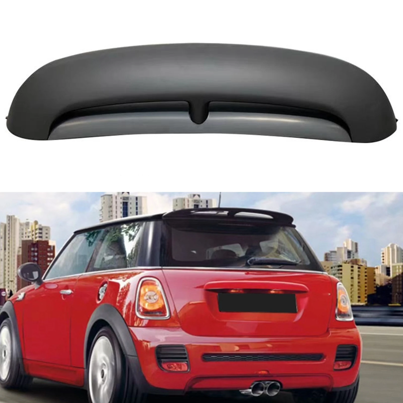 Для Mini Cooper R56 R57 R58 2007-2013 JCW задний спойлер на крышу, матовый черный автомобильный задний багажник, окно, верхний сплиттер, отделка губ, клапан