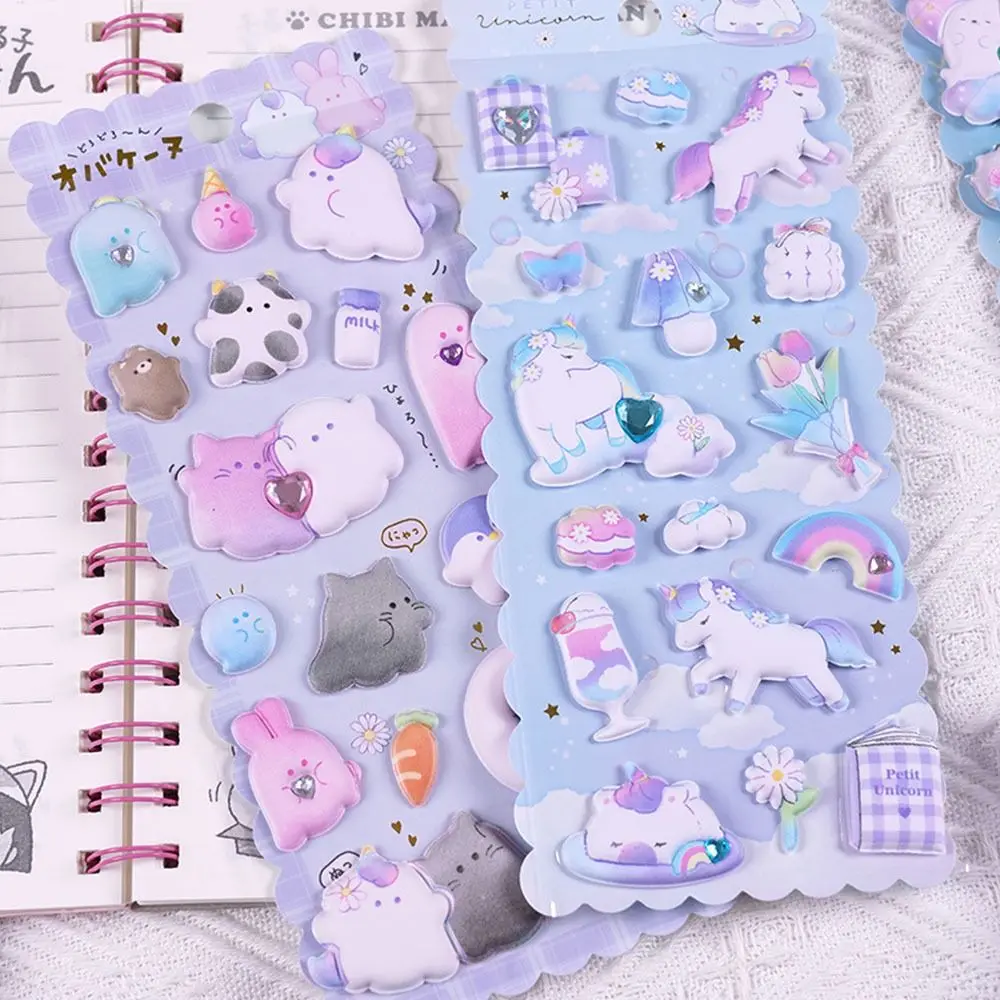 Kawaii Пингвин Пегас узорные наклейки игрушки забавные бумажные детские наклейки DIY Ручная роспись 3D пышные наклейки для детей
