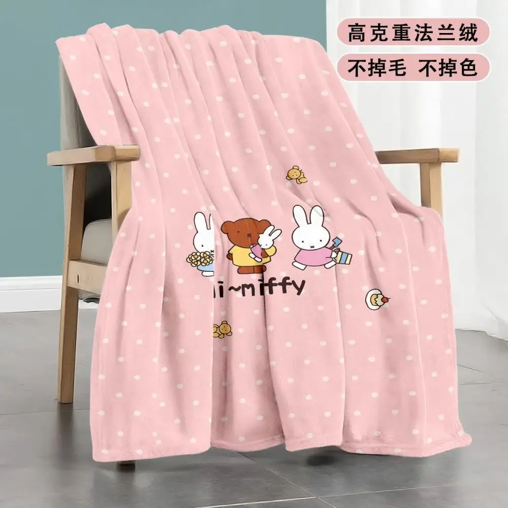 Новое одеяло Miffy Kawaii, разноцветное мультяшное студенческое ворсовое одеяло с кондиционером, офисное одеяло с шалью, круглое универсальное одеяло на весь год (art.: 3920d0ebcf6e1) - 3920d0ebcf6e1