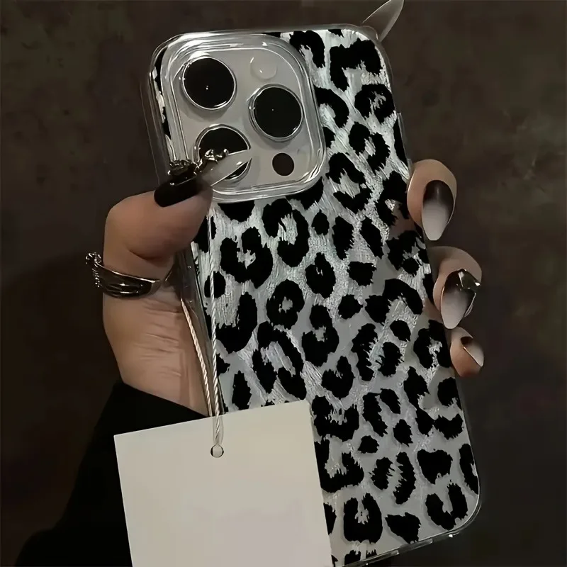 Фото Чехол для телефона с черным и фиолетовым цветочным узором для iPhone 16 15 14 13 12 11 Pro Max XS X XR 7 8 16 Plus SE 2022 16e Laser Cover №4