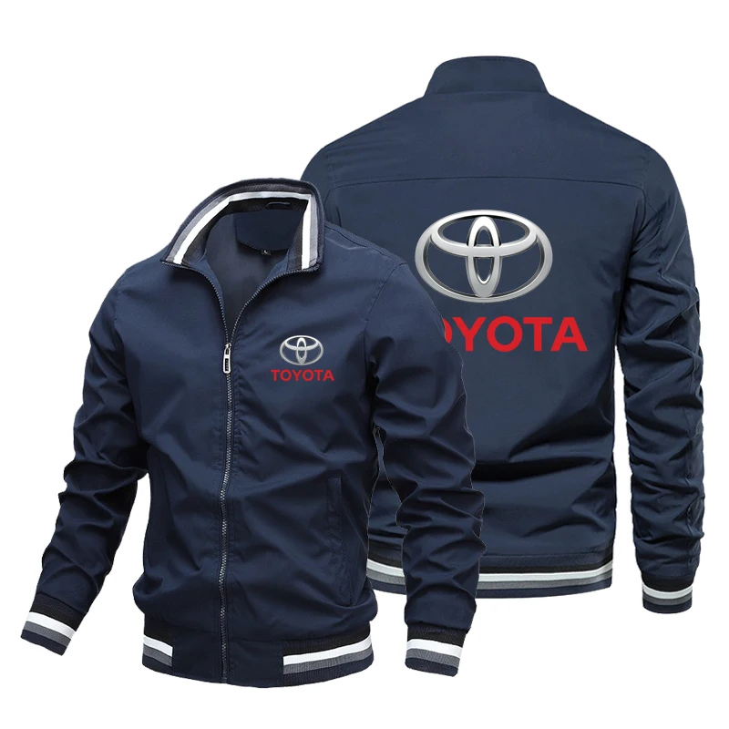 Мужская куртка с воротником-стойкой и логотипом Toyota 2025, корейская версия, спортивная однотонная повседневная одежда, молодежная мужская куртка Tide