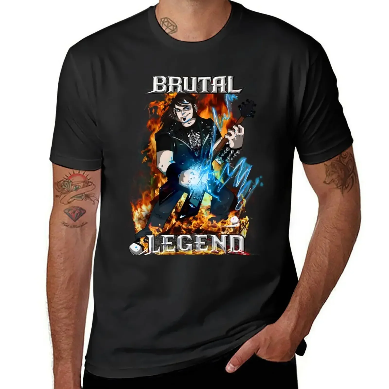 Футболка Brutal Legend Eddie Riggs, синяя арховатая мужская одежда, мужские белые футболки