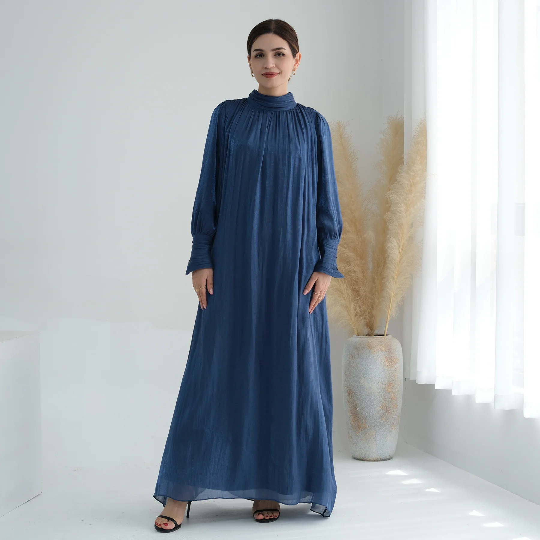 Фото Eid Abaya платье мусульманская Мода Роскошные летние простые Abayas Дубай арабские вечерние платья для женщин исламский кафтан халат платья №3