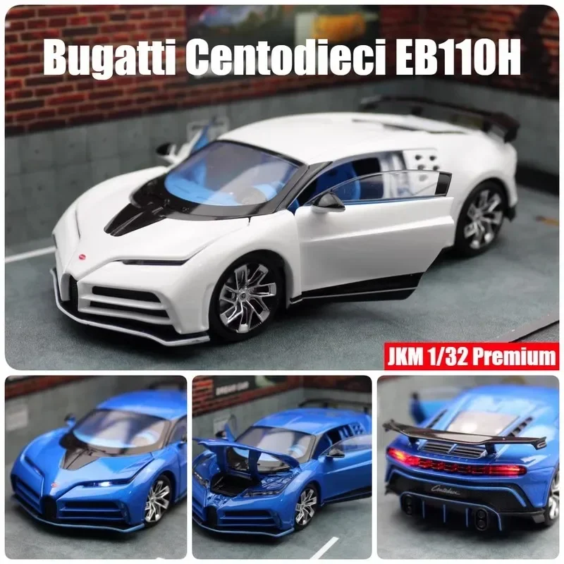 1:32 Bugatti EB110 Centodieci, литые под давлением и игрушечные машины, металлическая модель автомобиля, амортизатор, звук, свет, коллекция автомобилей, игрушки в подарок