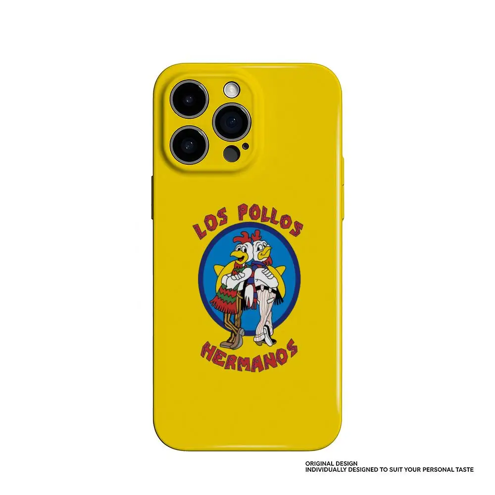Чехол для телефона Samsung S25 24 23 22 Ultra Plus Glossy HD с тонкими отверстиями, жидкая пленка, твердый корпус, «Во все тяжкие», Los Pollos Hermanos