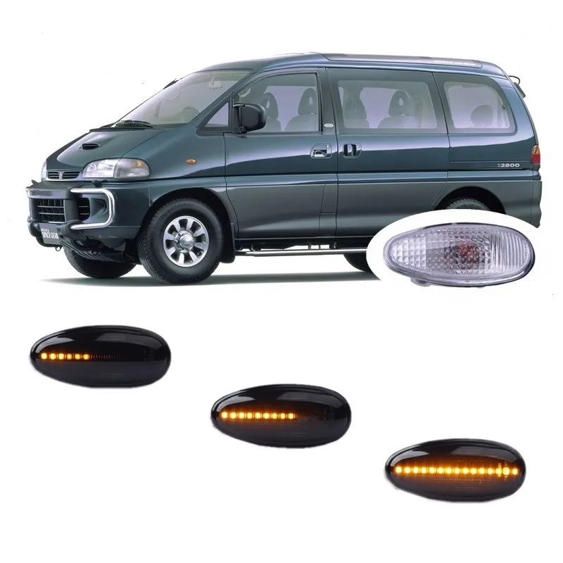 Для Mitsubishi Delica Space Gear L400 VAN PA PB PC PD 1994-2001, Динамический светодиодный индикатор, боковой маркер, сигнал поворота, фонарь