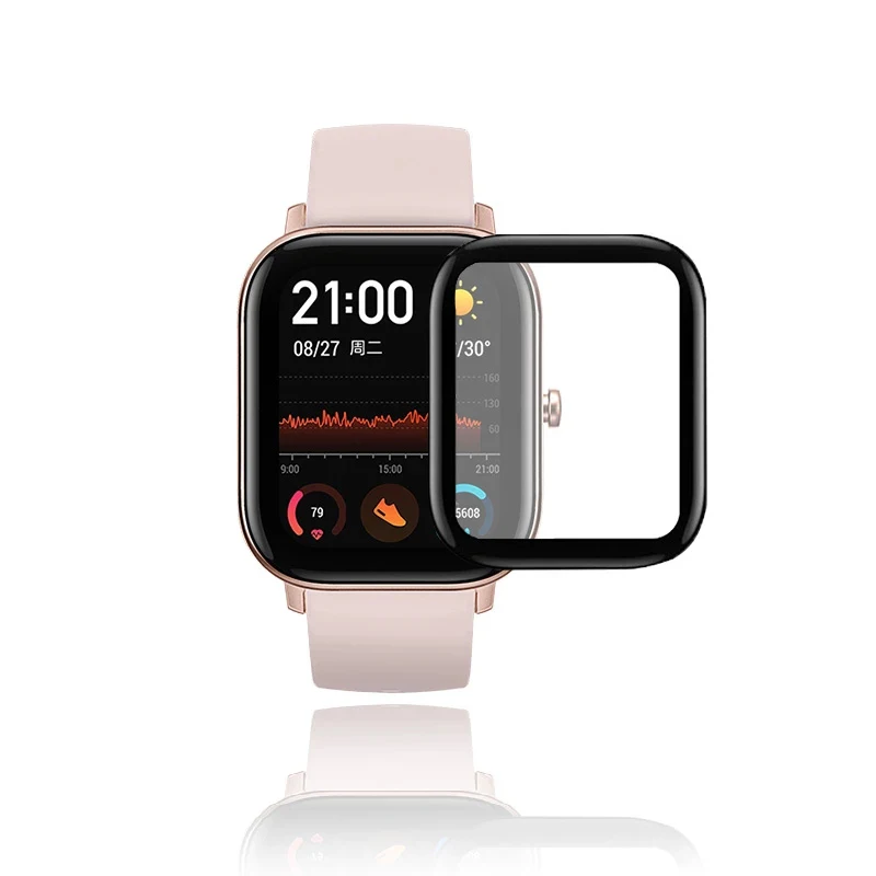 Фото Защитная пленка из мягкого стекла 9D для Amazfit GTS 2 3 4 mini,GTR 2E,POP Pro, полная защита экрана для Huami Bip 3,Bip U,Bip S Lite №4